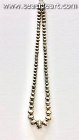 Vintage Sterling Silver "Navajo Pearl" Style Necklace