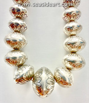 Vintage Sterling Silver "Navajo Pearl" Style Necklace