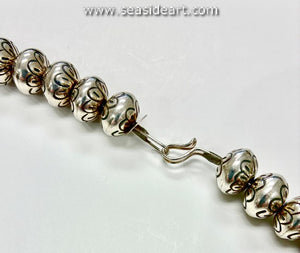 Vintage Sterling Silver "Navajo Pearl" Style Necklace