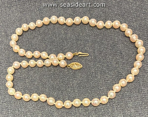 Akoya Pearl Strand Necklace with 14K Yellow Gold Clasp