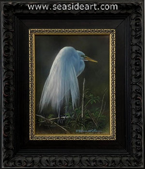 Perched in Twilight (Great Egret)