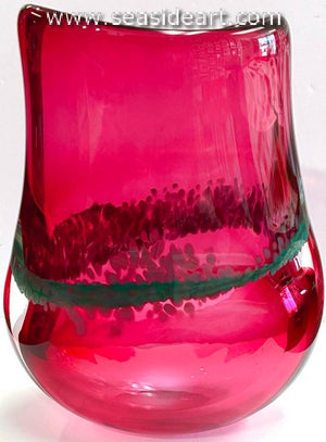 Red Vase with Teal Red Fold