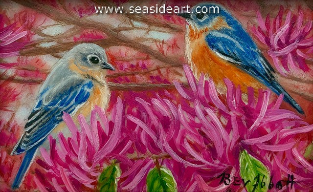 Romance is in the Air (Pr Bluebirds on Fringe Flower Bush)