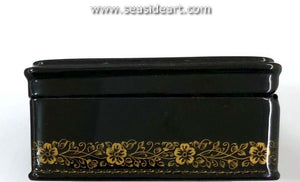 Vintage Black Lacquered Russian Box-"A Peasant Wedding"