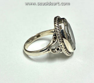 Sterling Silver Ring with Clear Quartz