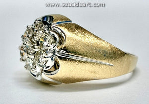 14k Two-tone Gold Diamond Ring-Vintage