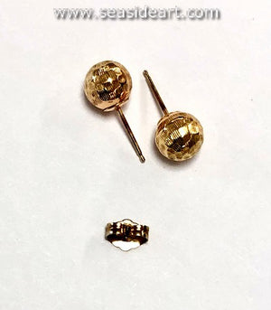 14 Karat Yellow Gold Ball Stud Earrings