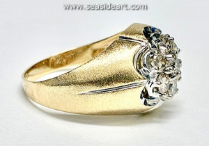 14k Two-tone Gold Diamond Ring-Vintage