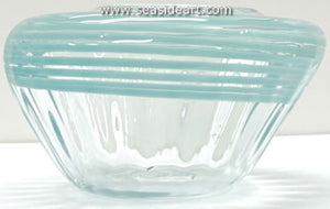 Clear Bowl With Turquoise Threading