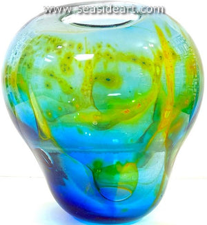 Large Turquoise Bubble Vase