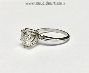 14K White Gold Diamond Ring-Lab Grown