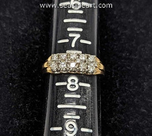 14K Two-Tone Gold Triple Row Ring