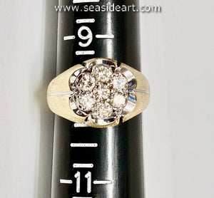 14k Two-tone Gold Diamond Ring-Vintage