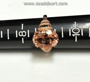 10K Rose Gold Natural Diamonds & Natural Morganite Ring-Size 9