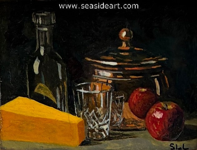 Liebschner-Still Life w/Copper Pot & Cheese