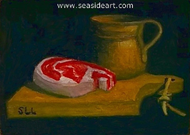 Liebschner-Still Life w/Copper Pot & Steak