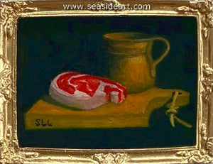 Liebschner-Still Life w/Copper Pot & Steak