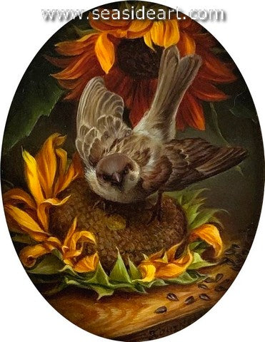 Kouznetsova-Sunflowers and Sparrow