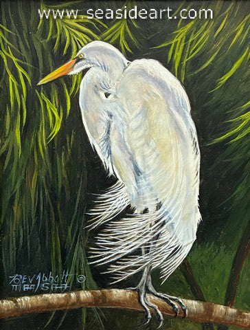 Sunlit and Wind Blown (Egret)