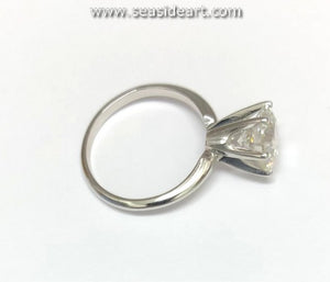 14K White Gold Diamond Ring-Lab Grown