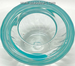 Clear Bowl With Turquoise Threading