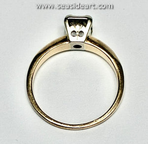 14K Two-tone Gold Solitaire Style Ring with Natural Diamond
