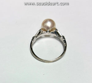One Mikimoto Cultured Pearl and Natural Diamond Ring