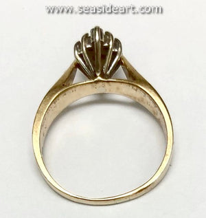 Diamond Engagement Ring 14kt Gold & Platinum-8 1/4