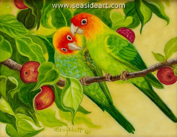 Whispers of Love (Pr. of Extinct Carolina Parakeets in Apple Tree)