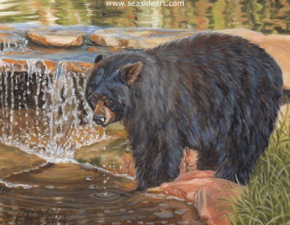 Waterfall Refreshment by Beverly Abbott - Seaside Art Gallery