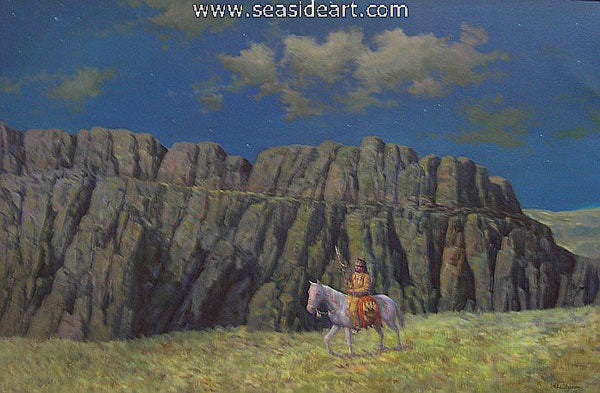 A Clear Starry Night by Mohan Lal Sharma - Seaside Art Gallery