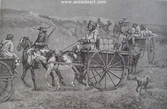 A Fur Train From the Far North by Frederic Sackrider Remington - Seaside Art Gallery