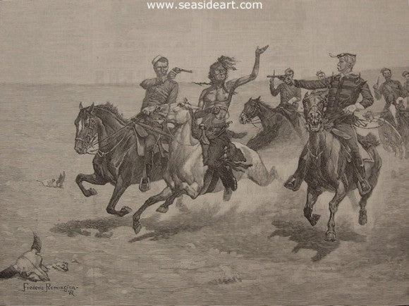 Arrest of a Blackfeet Murderer by Frederic Sackrider Remington - Seaside Art Gallery