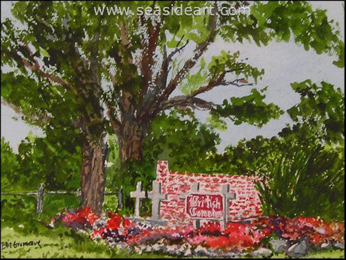 British Cemetary-Ocracoke, NC by W.E. (Ellie) Grumiaux Jr. - Seaside Art Gallery