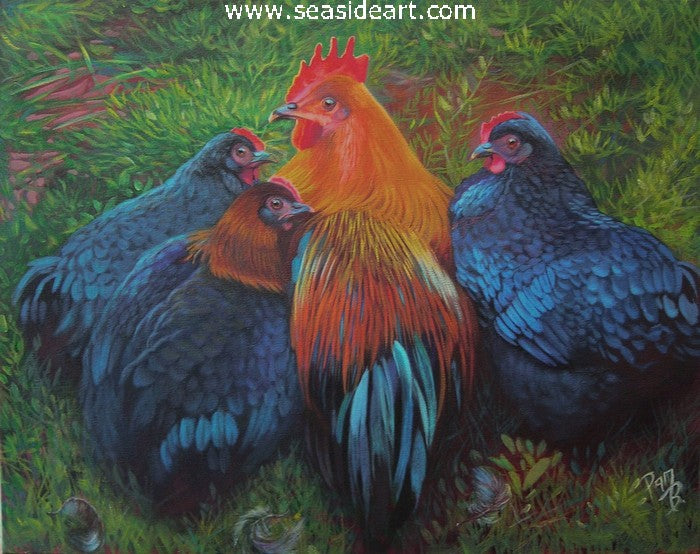 Coppertop and His Ladies by Pamela Brown Broockman - Seaside Art Gallery