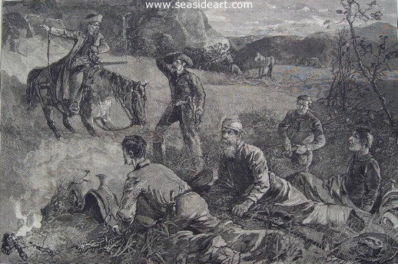 Cowboys of Arizona - Roused By a Scout by Frederic Sackrider Remington - Seaside Art Gallery