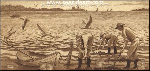 Digging Clams by David Hunter - Seaside Art Gallery
