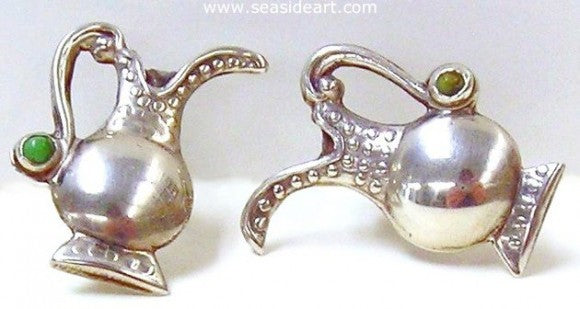 Sterling Silver Earrings w/ Turquoise by Jewelry - Seaside Art Gallery