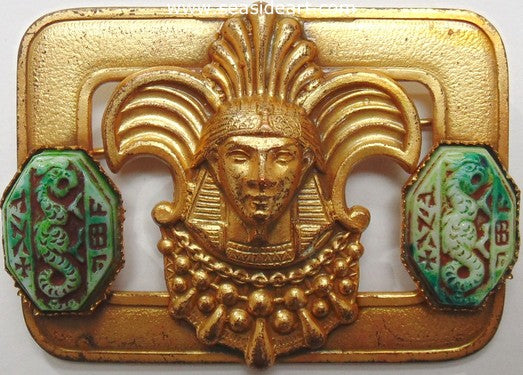Antique Czech Egyptian Revival Brooch-Neiger Brothers Style by Jewelry - Seaside Art Gallery