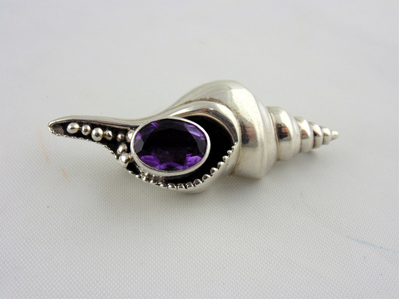 Carol Felley Sterling Silver Shell Pin/Pendant