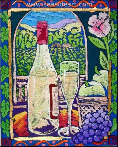 Fruit And Wine by Stephan Whittle - Seaside Art Gallery