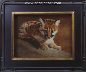 Blue Eyes-Cougar Kitten by Karen Latham - Seaside Art Gallery