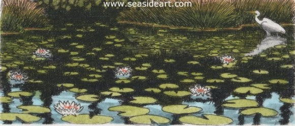 Lily Pond III by David Hunter - Seaside Art Gallery
