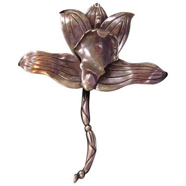 Sterling Silver Orchid Pin, Hector Aguilar - Mexico