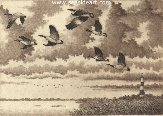 Over Pea Island by David Hunter - Seaside Art Gallery