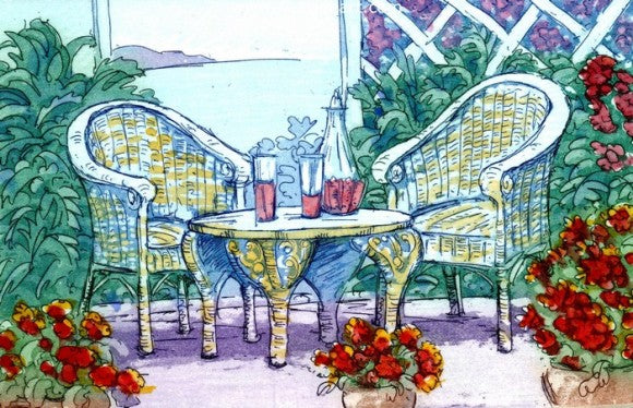 Patio Flowers by Stephan Whittle - Seaside Art Gallery