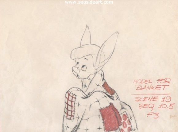 P-Pinocchio, Model For Blanket by Walt Disney Studios - Seaside Art Gallery