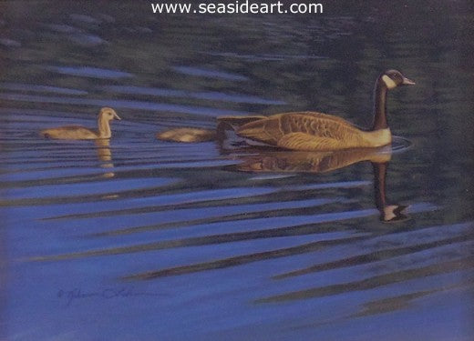 Pond Crossing – Canada Geese by Rebecca Latham - Seaside Art Gallery