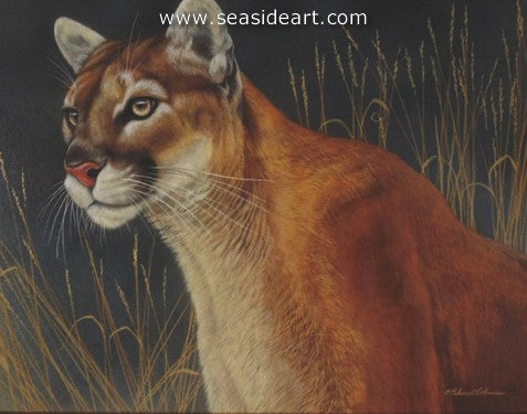 Strength of Presence-Mountain Lion II by Rebecca Latham - Seaside Art Gallery