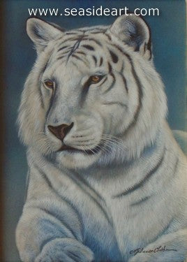 Stoic-White Tiger II by Rebecca Latham - Seaside Art Gallery